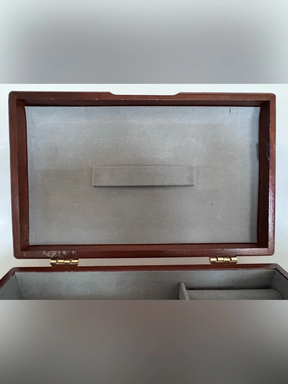 Vintage Wood Jewelry Box Keepsake Trinket Box Valet Organizer Rustic Luxe Decor